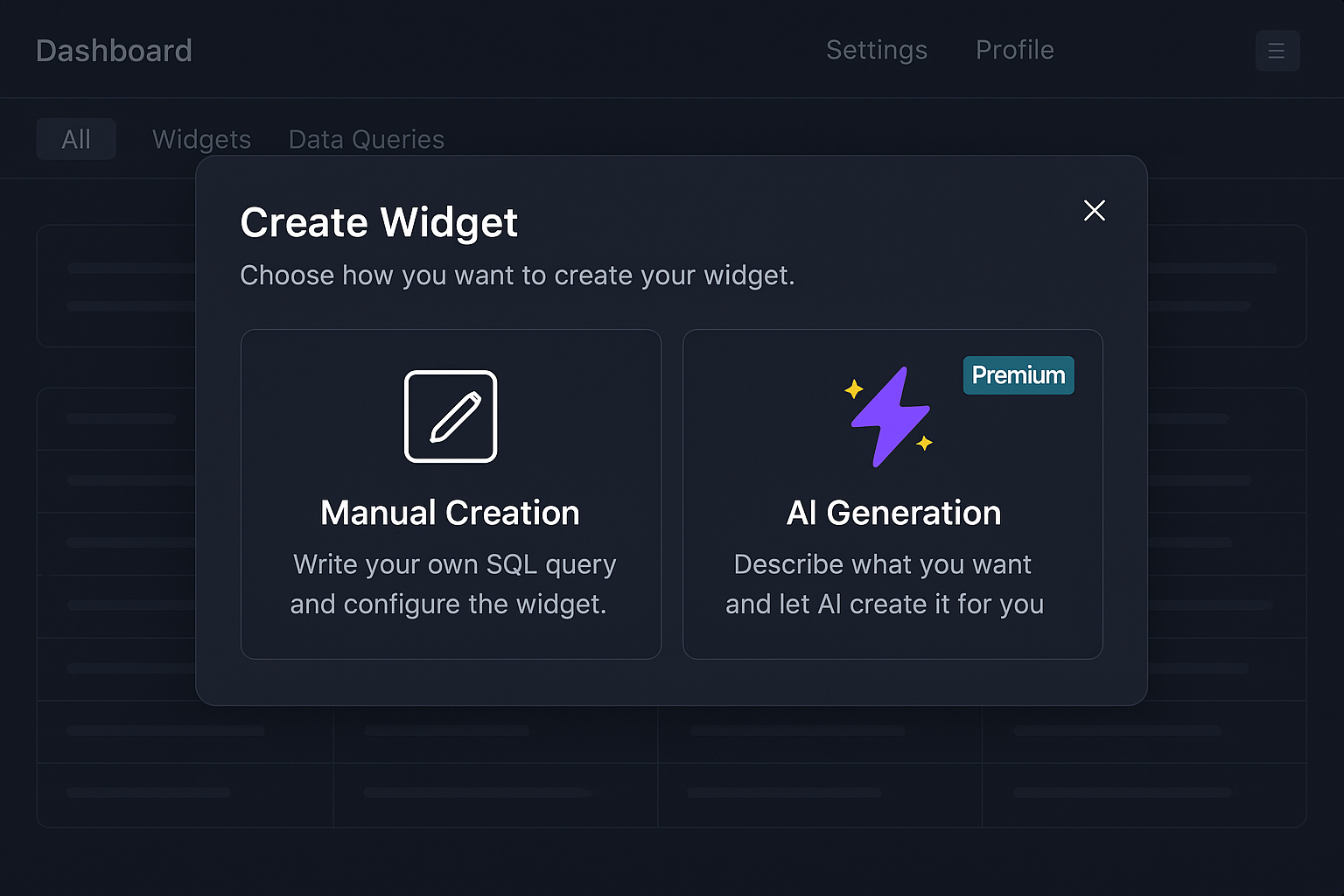 AI-Powered Widget Creation