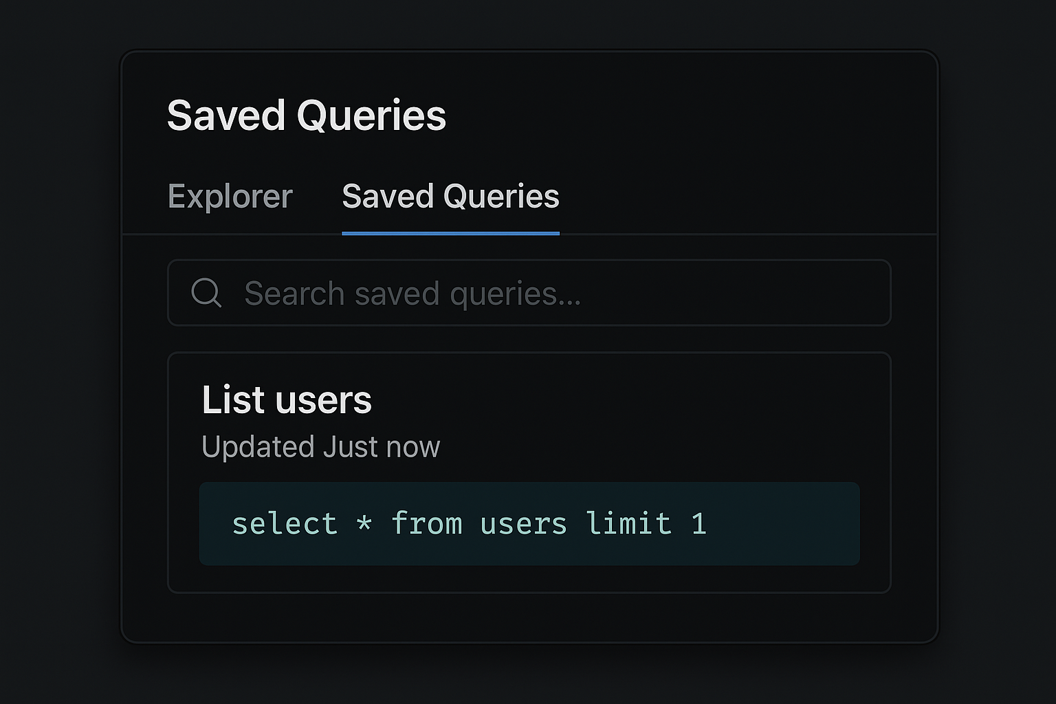 Saved Queries Library